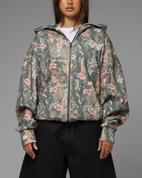 Loiter Waffle Zip Hoodie Pink Tree Camo