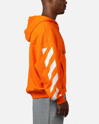 Off White Diag Full Zip Hoodie Orange