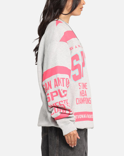 Mitchell & Ness San Antonio Spurs Letterform Crewneck Grey Marle