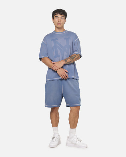 New Era Acid Wash Fleece Shorts Blue