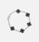 Saint Morta Onyx Clover Bracelet White Gold