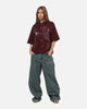 Ed Hardy Ghost Tattoo Button Up Shirt Plum