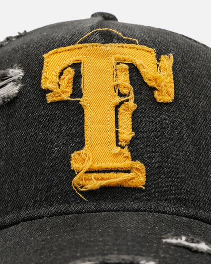 New Era Texas Rangers 'Distressed Denim 2.0' 9FORTY A-Frame Strapback Black
