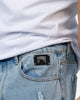 Revenge Spider Web Denim Pants Blue