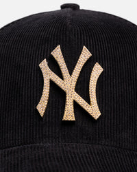 New Era New York Yankees 'Diamontee Cord' 9FORTY A-Frame Snapback Black Cord