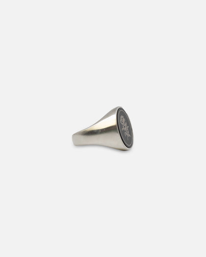 NXS Rose Signet Ring White Gold/Black