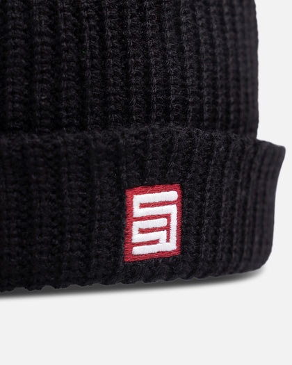 S Double Red Cube Low Beanie Black