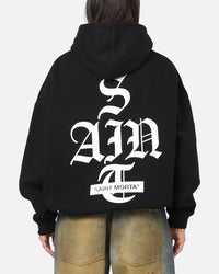 Saint Morta Gothic Stack Boxy Hoodie Black