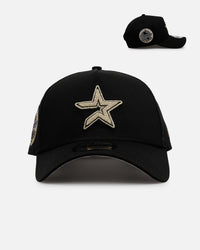 New Era Houston Astros 'Raised Metallic Chainstitch' 9FORTY A-Frame Snapback Black