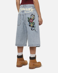 Ed Hardy Serpent Jorts Light Wash