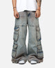 MNML Dune Double Cargo Denim Pants Blue/Red