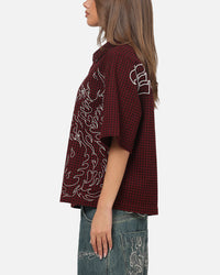 Ed Hardy Ghost Tattoo Button Up Shirt Plum