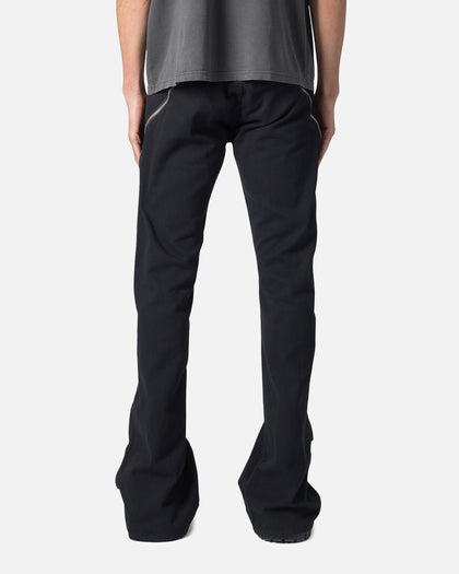 MNML D519 Zipper Flare Denim Jeans Black