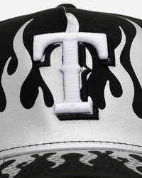 New Era Texas Rangers 'Metallic Flames' 9FORTY A-Frame Snapback Black/Silver