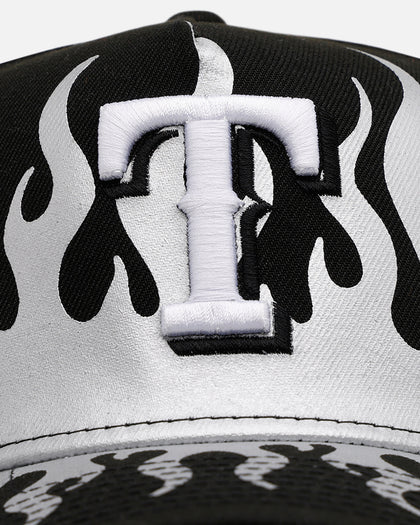 New Era Texas Rangers 'Metallic Flames' 9FORTY A-Frame Snapback Black/Silver