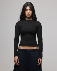 American Thrift Women's Fitted Long Sleeve T-Shirt Black
