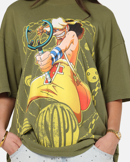 73Studio X One Piece Usopp Vintage T-Shirt Military Green