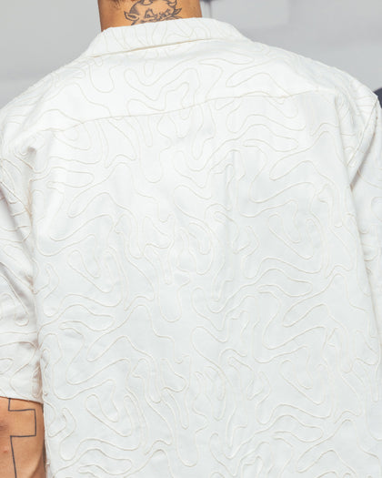 Carre Ripple Button Up Shirt Off White
