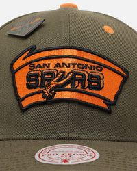 Mitchell & Ness San Antonio Spurs 'Harmony of Hues' Pro Crown Snapback Olive/Orange
