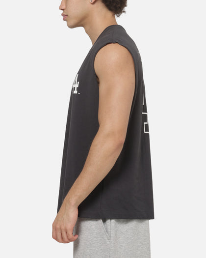 Majestic Athletic Los Angeles Dodgers Blackletter Script Box Muscle T-Shirt Washed Black