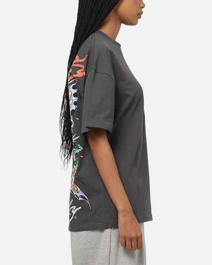 Ed Hardy Floral Skull T-Shirt Charcoal