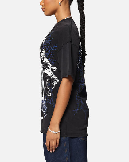 Loiter Dog Pound Vintage T-Shirt Black Acidwash