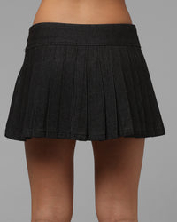 Loiter Women's Starborn Denim Skirt Black Denim