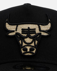 New Era Chicago Bulls 'Raised Metallic Chainstitch' 9FORTY A-Frame Snapback Black