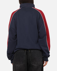 Carre Assembly League 1/4 Zip Crewneck Navy/Red