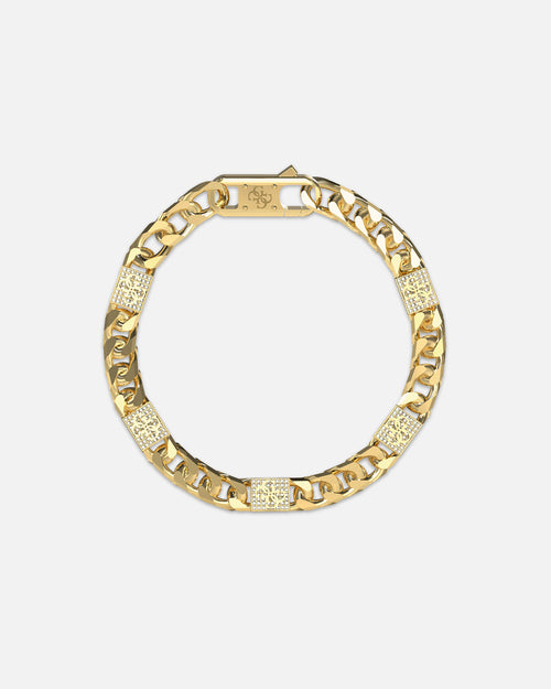 Guess Mainline 4G Curb Chain Pave Bracelet Gold