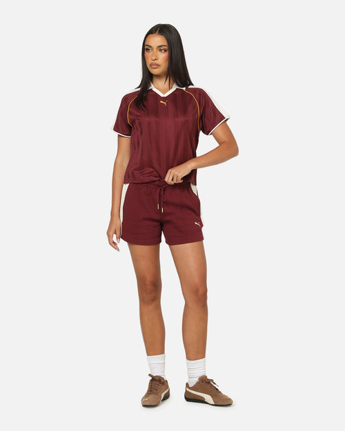Puma Women's T7 Pintuck Shorts Ruby
