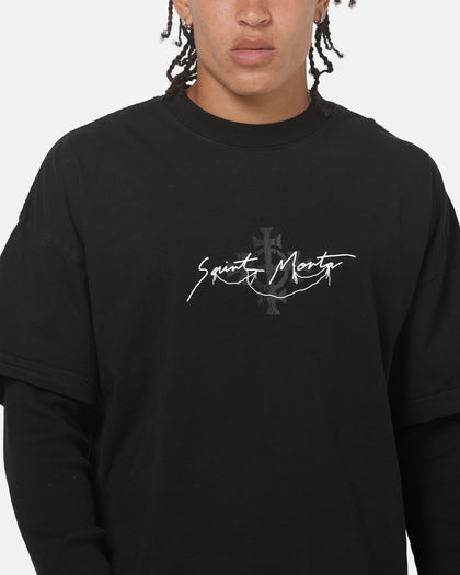 Saint Morta Destiny Layered Long Sleeve T-Shirt Washed Black
