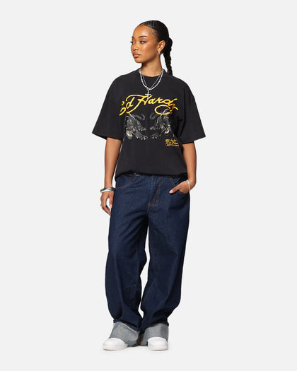Ed Hardy Pypu Panther T-Shirt Black Acidwash