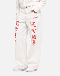 Ed Hardy Death Before Dishonour Jeans Off White