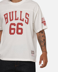 Mitchell & Ness Chicago Bulls Open Mesh T-Shirt Cream