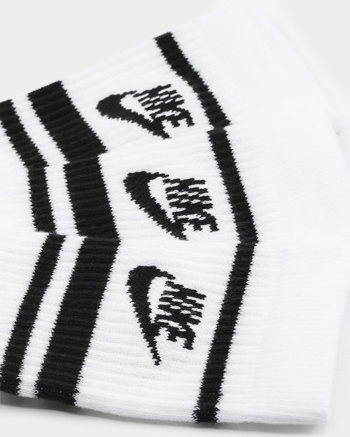 Nike Men's Sportswear Everyday Essential Crew Sock 3 Pack White/Black/Black