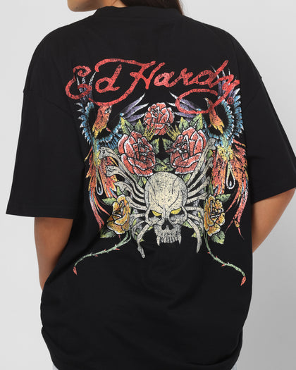 Ed Hardy Bloom T-Shirt Black