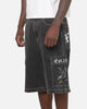 X-Large Eagle Baggy Cargo Denim Shorts Washed Black