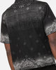 Criminal Damage Laser Print Denim Button Up Shirt Washed Black
