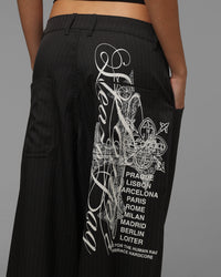 Loiter Eastern Bloc Pinstripe Trousers Black Pinstripe