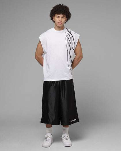 Loiter Script Muscle T-Shirt White