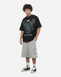 Saint Morta Wings Of Flight Boxy T-Shirt Washed Black
