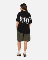 S Double People Stripe T-Shirt Black
