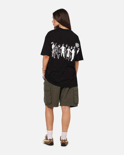 S Double People Stripe T-Shirt Black