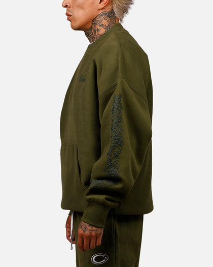 Carre Botanical Oversized Crewneck Forest Green