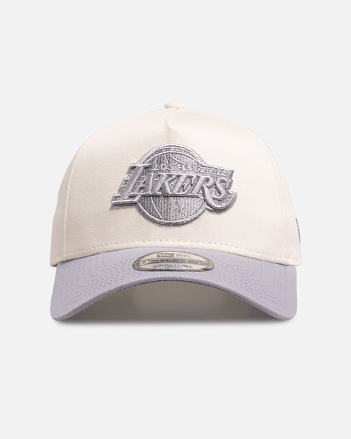 New Era Los Angeles Lakers 'Chrome Grey' 9FORTY A-Frame Snapback White/Silver
