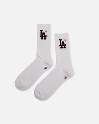 Pro Compression Los Angeles Dodgers Heart Crew Sock White