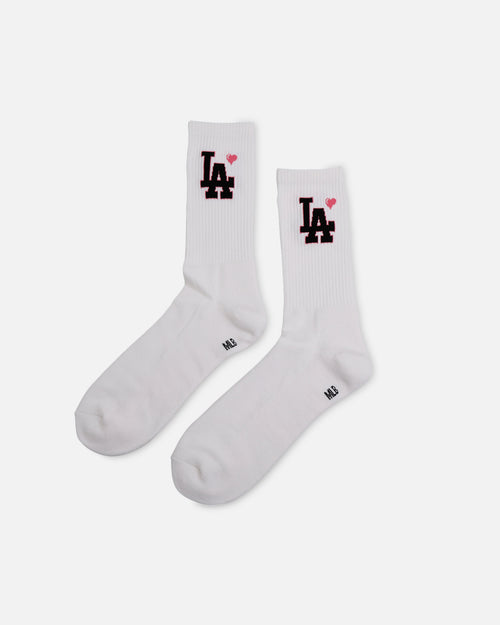 Pro Compression Los Angeles Dodgers Heart Crew Sock White