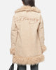 Ed Hardy Women's Fur Longline Coat Camel