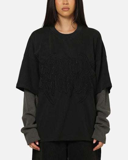Saint Morta Crested Wing Long Sleeve Layered T-Shirt Vintage Black